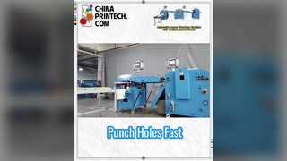 Punzonadora de acceso automático con estética de producción de encuadernación de libros.