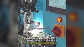 Flujo de trabajo de la máquina aplicadora de bucle de pluma elástica semiautomática HX20EPL