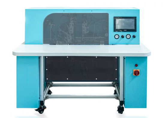 Máquina de fijación de bandas elásticas semiautomáticas HX18B para portátiles y diarios