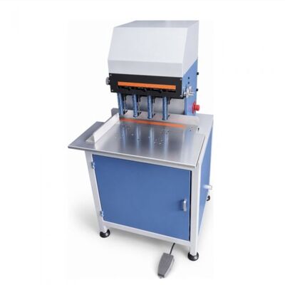 Taladradora de papel de cuatro cabezales HXPD280 equipada con sistema neumático de cuatro cabezales para el procesamiento de papel grueso