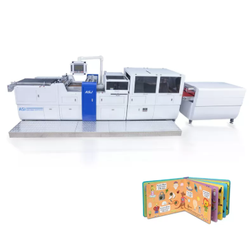 HX450C Revestimiento de cubierta de libros de cartón para niños en la máquina de presentación y en la cubierta de libros de cartón en la caja con función de pegado parcial